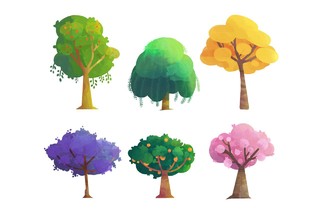彩色树木组合